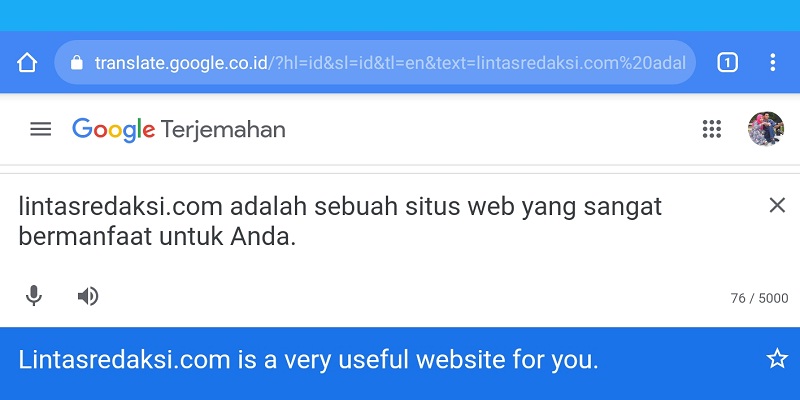 Google Translate atau Terjemahan